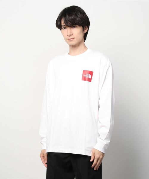 THE NORTH FACE（ザノースフェイス）の「THE NORTH FACE L/S SQUARE LOGO TEE / ザ・ノース・フェイス ロングスリーブスクエアロゴティー（Tシャツ/カットソー・メンズ・ホワイト/ブラック/パープル/グレー/オリーブ・S/M/L/XL/XXL）」の2枚目の写真