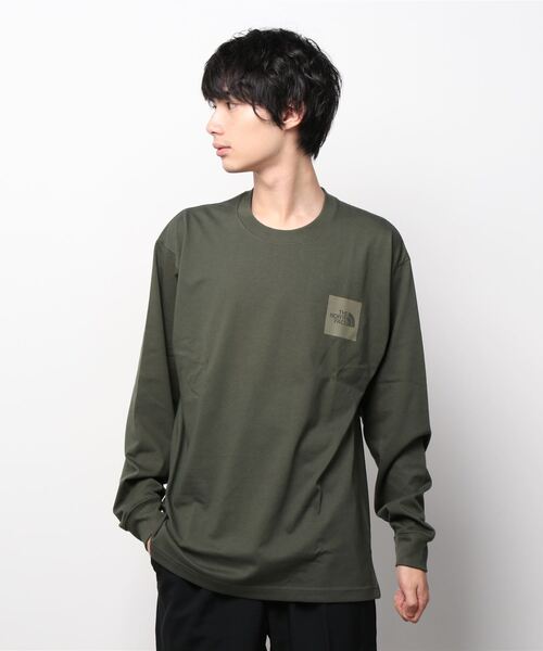 THE NORTH FACE（ザノースフェイス）の「THE NORTH FACE L/S SQUARE LOGO TEE / ザ・ノース・フェイス ロングスリーブスクエアロゴティー（Tシャツ/カットソー・メンズ・ホワイト/ブラック/パープル/グレー/オリーブ・S/M/L/XL/XXL）」の5枚目の写真