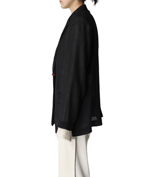 Maison MIHARA YASUHIRO(メゾンミハラヤスヒロ)の「【Maison MIHARA YASUHIRO】 シースルーウールジャケット/See Through Wool Jacket(テーラードジャケット・レディース・ブラック/ベージュ・36/38)」の3枚目の写真