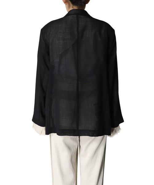 Maison MIHARA YASUHIRO(メゾンミハラヤスヒロ)の「【Maison MIHARA YASUHIRO】 シースルーウールジャケット/See Through Wool Jacket(テーラードジャケット・レディース・ブラック/ベージュ・36/38)」の4枚目の写真