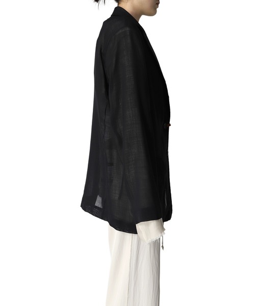 Maison MIHARA YASUHIRO(メゾンミハラヤスヒロ)の「【Maison MIHARA YASUHIRO】 シースルーウールジャケット/See Through Wool Jacket(テーラードジャケット・レディース・ブラック/ベージュ・36/38)」の5枚目の写真