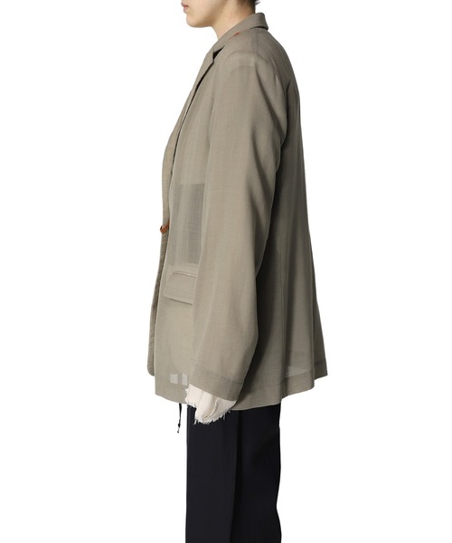 Maison MIHARA YASUHIRO(メゾンミハラヤスヒロ)の「【Maison MIHARA YASUHIRO】 シースルーウールジャケット/See Through Wool Jacket(テーラードジャケット・レディース・ブラック/ベージュ・36/38)」の7枚目の写真