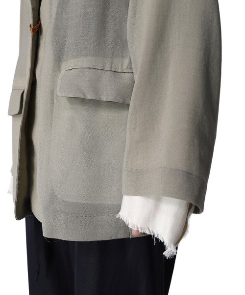 Maison MIHARA YASUHIRO(メゾンミハラヤスヒロ)の「【Maison MIHARA YASUHIRO】 シースルーウールジャケット/See Through Wool Jacket(テーラードジャケット・レディース・ブラック/ベージュ・36/38)」の10枚目の写真