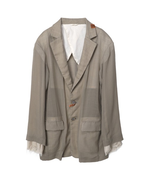 Maison MIHARA YASUHIRO(メゾンミハラヤスヒロ)の「【Maison MIHARA YASUHIRO】 シースルーウールジャケット/See Through Wool Jacket(テーラードジャケット・レディース・ブラック/ベージュ・36/38)」の11枚目の写真