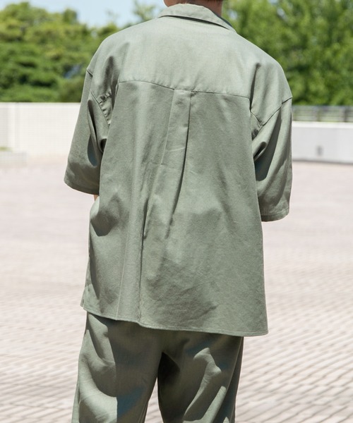 PairPair（ペアペア）の「コットンリネンBIGシャツ/セットアップ対応(ユニセックス)（セットアップ・レディース・ライトブラウン/ライトカーキ/グレイッシュブルー・MEDIUM/LARGE）」の9枚目の写真