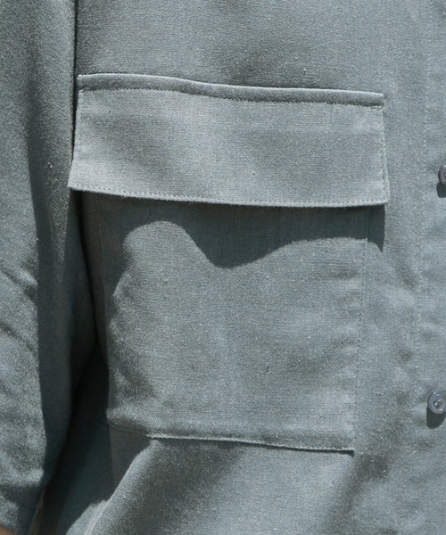 PairPair（ペアペア）の「コットンリネンBIGシャツ/セットアップ対応(ユニセックス)（セットアップ・レディース・ライトブラウン/ライトカーキ/グレイッシュブルー・MEDIUM/LARGE）」の6枚目の写真