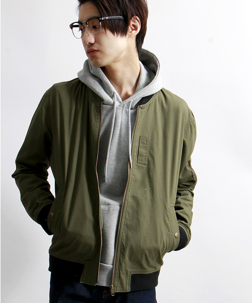 WEGO（ウィゴー）の「WEGO/スタンダードMA-1（ミリタリージャケット・メンズ・ブラック/カーキ/ネイビー/その他1/ホワイト・LARGE/MEDIUM）」の3枚目の写真