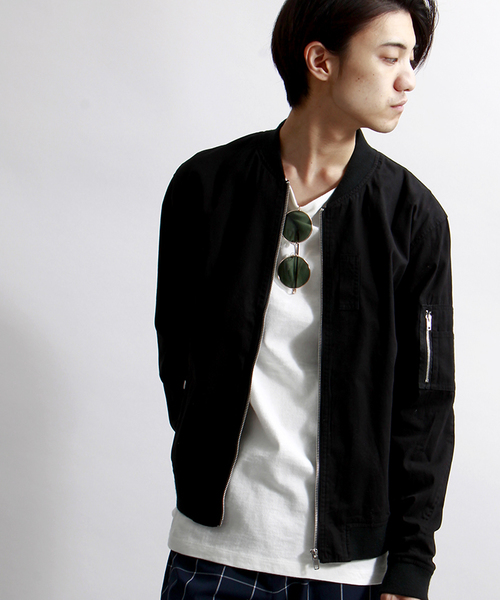 WEGO（ウィゴー）の「WEGO/スタンダードMA-1（ミリタリージャケット・メンズ・ブラック/カーキ/ネイビー/その他1/ホワイト・LARGE/MEDIUM）」の2枚目の写真