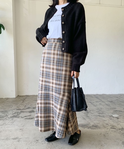 LIAN（リアン）の「マドラスチェックマーメイドスカート（スカート・レディース・ベージュ/グレー・FREE）」の12枚目の写真