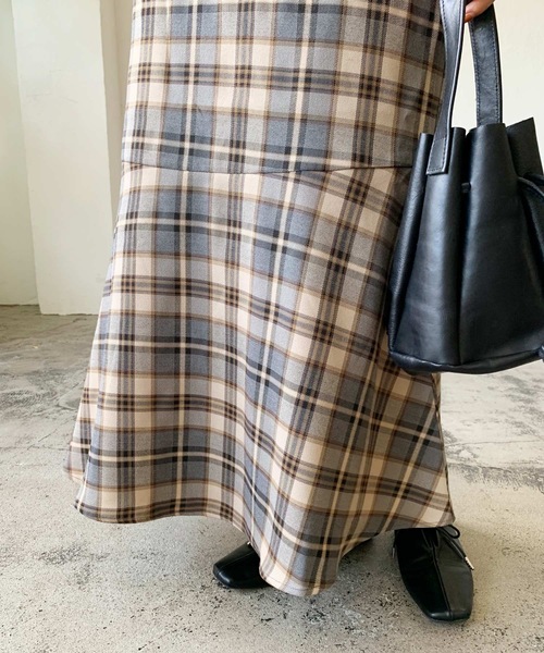 LIAN（リアン）の「マドラスチェックマーメイドスカート（スカート・レディース・ベージュ/グレー・FREE）」の13枚目の写真