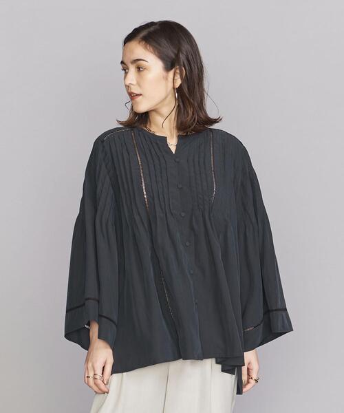 BEAUTY&YOUTH UNITED ARROWS（ビューティーアンドユースユナイテッドアローズ）の「BY ポリエステルレーヨン レースピンタックシャツ（シャツ/ブラウス・レディース・ブラック/イエロー/ナチュラル・FREE）」の9枚目の写真