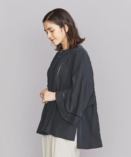 BEAUTY&YOUTH UNITED ARROWS（ビューティーアンドユースユナイテッドアローズ）の「BY ポリエステルレーヨン レースピンタックシャツ（シャツ/ブラウス・レディース・ブラック/イエロー/ナチュラル・FREE）」の5枚目の写真