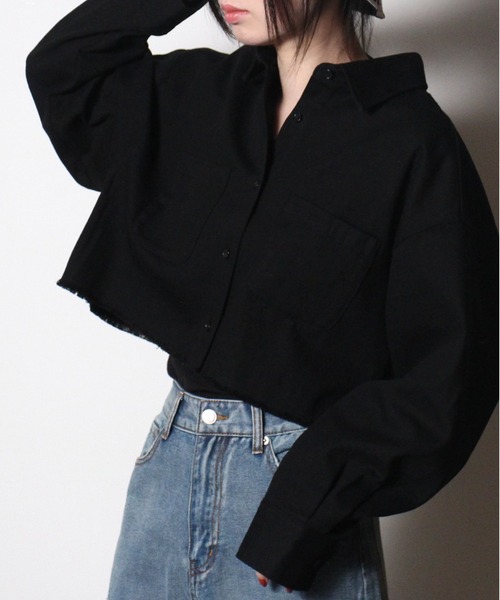 one way（ワンウェイ）の「【oneway Jeans】フリンジチェックシャツ（シャツ/ブラウス・レディース・ライトブルー/ブラック/ベージュ/ブラック系その他・FREE）」の2枚目の写真