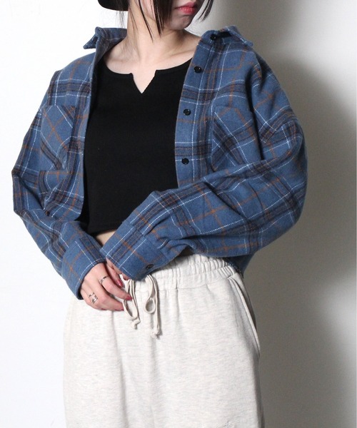 one way（ワンウェイ）の「【oneway Jeans】フリンジチェックシャツ（シャツ/ブラウス・レディース・ライトブルー/ブラック/ベージュ/ブラック系その他・FREE）」の10枚目の写真