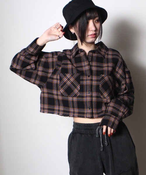 one way（ワンウェイ）の「【oneway Jeans】フリンジチェックシャツ（シャツ/ブラウス・レディース・ライトブルー/ブラック/ベージュ/ブラック系その他・FREE）」の5枚目の写真