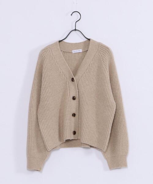 FEELING MADE（フィーリングメイド）の「FEELING MADE ソフトニット Vネック カーディガン（カーディガン/ボレロ・レディース・ダークグレー/ベージュ/ブラウン・FREE）」の18枚目の写真
