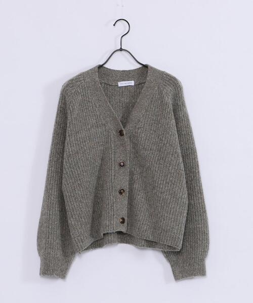 FEELING MADE（フィーリングメイド）の「FEELING MADE ソフトニット Vネック カーディガン（カーディガン/ボレロ・レディース・ダークグレー/ベージュ/ブラウン・FREE）」の19枚目の写真