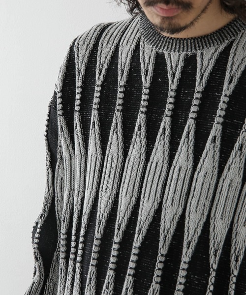 URBAN RESEARCH Sonny Label（アーバンリサーチサニーレーベル）の「クラシックジャガードニット（ニット/セーター・メンズ・グレー系その他/イエロー系その他・MEDIUM/LARGE）」の15枚目の写真