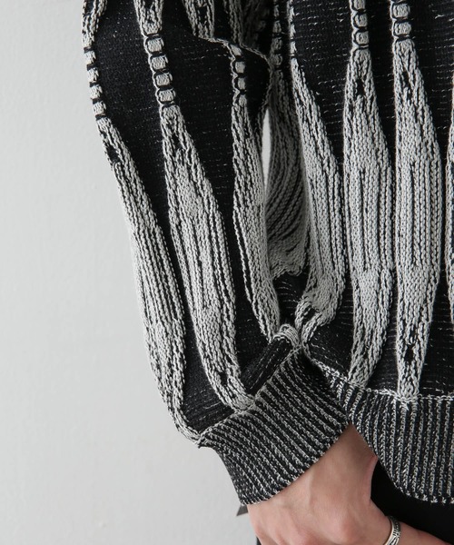 URBAN RESEARCH Sonny Label（アーバンリサーチサニーレーベル）の「クラシックジャガードニット（ニット/セーター・メンズ・グレー系その他/イエロー系その他・MEDIUM/LARGE）」の8枚目の写真