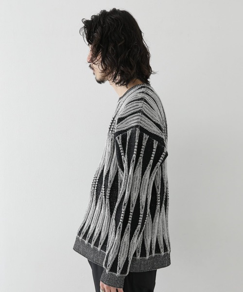 URBAN RESEARCH Sonny Label（アーバンリサーチサニーレーベル）の「クラシックジャガードニット（ニット/セーター・メンズ・グレー系その他/イエロー系その他・MEDIUM/LARGE）」の18枚目の写真