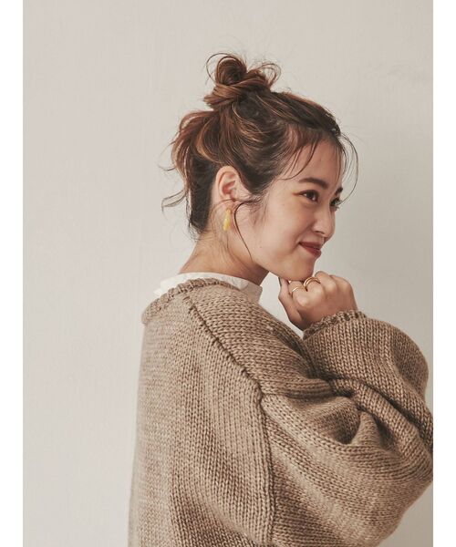 Ungrid（アングリッド）の「【Ungrid×kurumi.m】スリーブボリュームルーズニット（ニット/セーター・レディース・アイボリー/モカ・FREE）」の3枚目の写真