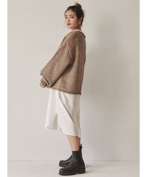 Ungrid（アングリッド）の「【Ungrid×kurumi.m】スリーブボリュームルーズニット（ニット/セーター・レディース・アイボリー/モカ・FREE）」の8枚目の写真