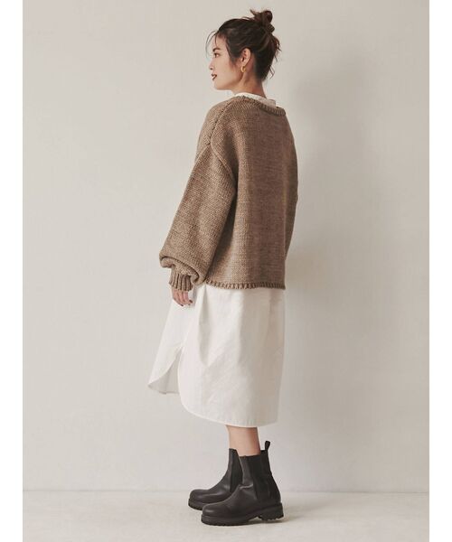 Ungrid（アングリッド）の「【Ungrid×kurumi.m】スリーブボリュームルーズニット（ニット/セーター・レディース・アイボリー/モカ・FREE）」の10枚目の写真