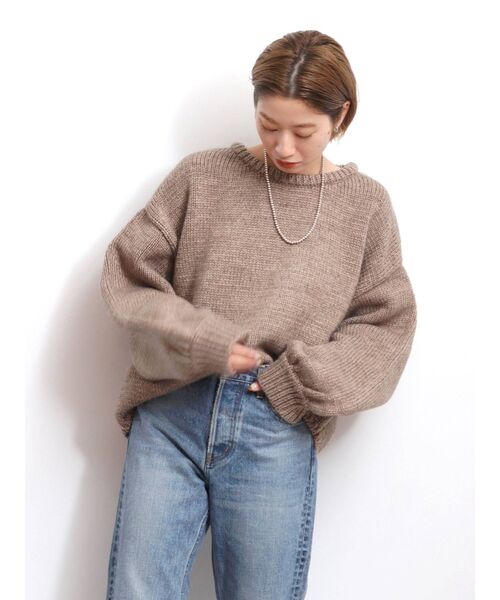 Ungrid（アングリッド）の「【Ungrid×kurumi.m】スリーブボリュームルーズニット（ニット/セーター・レディース・アイボリー/モカ・FREE）」の20枚目の写真