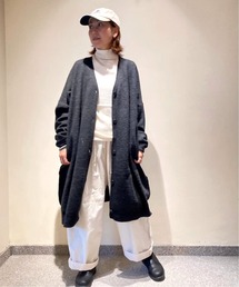 メリノボイル Vネックカーディガン