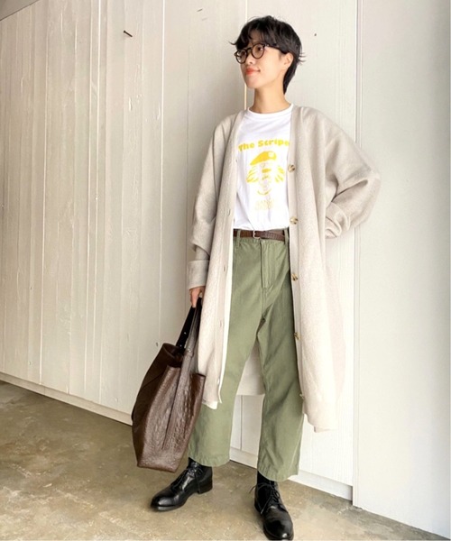 JOURNAL STANDARD LUXE（ジャーナルスタンダード　ラックス）の「メリノボイル Vネックカーディガン（カーディガン/ボレロ・レディース・チャコールグレー/ライトグレー/レッド/キャメル・FREE）」の20枚目の写真