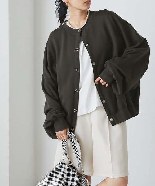 forksy.】2WAYボリュームスリーブ リングスナップスウェット