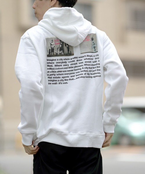 BRANDALISED（ブランダライズド）の「BRANDALISED ブランダライズド ONE NATION P/Oパーカー（パーカー・メンズ・ホワイト/ブラック/ベージュ・MEDIUM/LARGE/X-LARGE）」の2枚目の写真