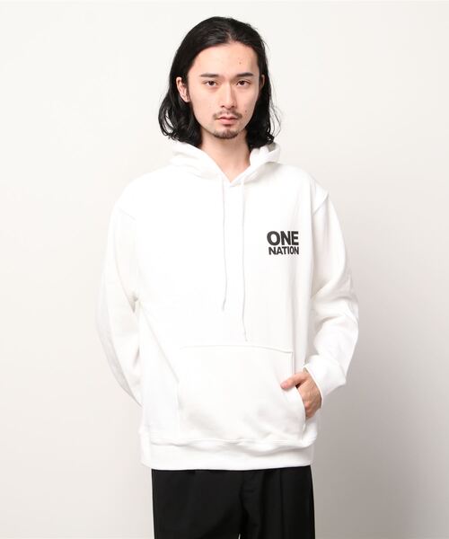 BRANDALISED（ブランダライズド）の「BRANDALISED ブランダライズド ONE NATION P/Oパーカー（パーカー・メンズ・ホワイト/ブラック/ベージュ・MEDIUM/LARGE/X-LARGE）」の8枚目の写真