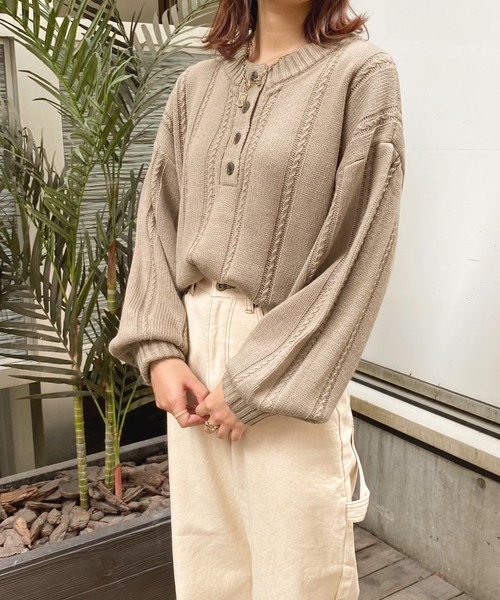 apres jour(アプレジュール)の「ヘンリーケーブルニット【ZOZOTOWN限定アイテム】(ニット/セーター・レディース・ダークブルー/グリーン/モカ/アイボリー・フリー/X-LARGE)」の21枚目の写真