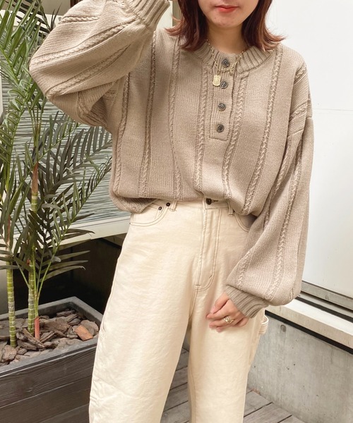 apres jour(アプレジュール)の「ヘンリーケーブルニット【ZOZOTOWN限定アイテム】(ニット/セーター・レディース・ダークブルー/グリーン/モカ/アイボリー・フリー/X-LARGE)」の18枚目の写真