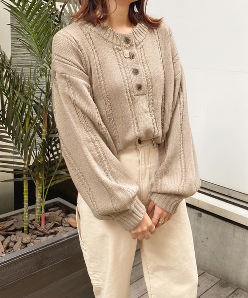 apres jour(アプレジュール)の「ヘンリーケーブルニット【ZOZOTOWN限定アイテム】(ニット/セーター・レディース・ダークブルー/グリーン/モカ/アイボリー・フリー/X-LARGE)」の20枚目の写真