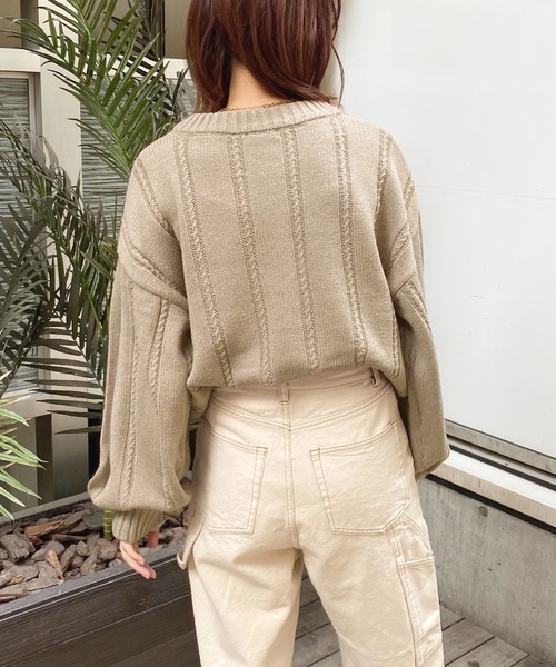 apres jour(アプレジュール)の「ヘンリーケーブルニット【ZOZOTOWN限定アイテム】(ニット/セーター・レディース・ダークブルー/グリーン/モカ/アイボリー・フリー/X-LARGE)」の22枚目の写真
