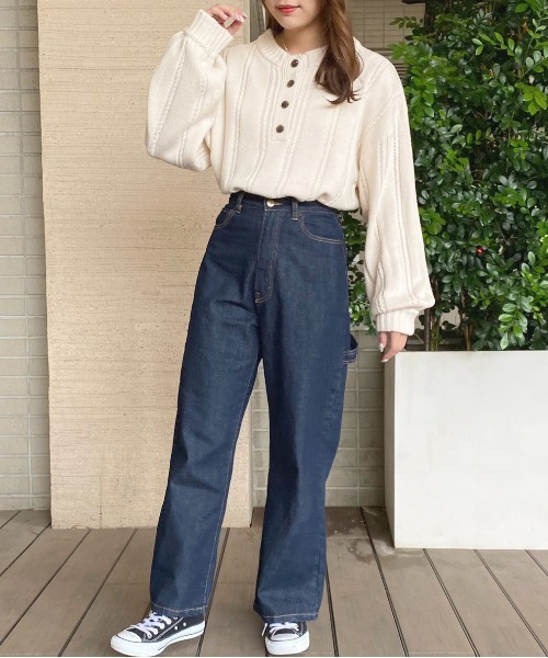 apres jour(アプレジュール)の「ヘンリーケーブルニット【ZOZOTOWN限定アイテム】(ニット/セーター・レディース・ダークブルー/グリーン/モカ/アイボリー・フリー/X-LARGE)」の8枚目の写真