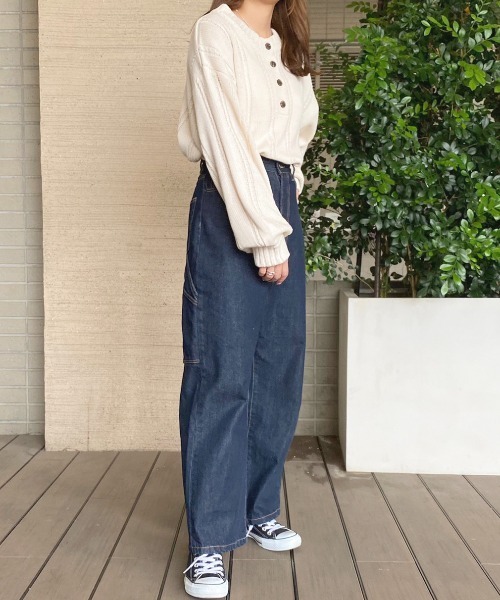 apres jour(アプレジュール)の「ヘンリーケーブルニット【ZOZOTOWN限定アイテム】(ニット/セーター・レディース・ダークブルー/グリーン/モカ/アイボリー・フリー/X-LARGE)」の9枚目の写真