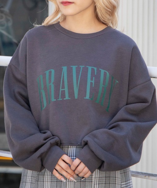 DuKKah（デュカ）の「Dukkah/ボリュームスリーブショートスウェット（スウェット・レディース・杢グレー/スミクロ/オートミール/ホワイト/グリーン/ブラック系その他・X-SMALL）」の3枚目の写真