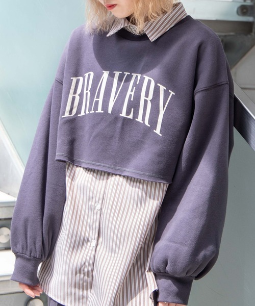 DuKKah（デュカ）の「Dukkah/ボリュームスリーブショートスウェット（スウェット・レディース・杢グレー/スミクロ/オートミール/ホワイト/グリーン/ブラック系その他・X-SMALL）」の4枚目の写真