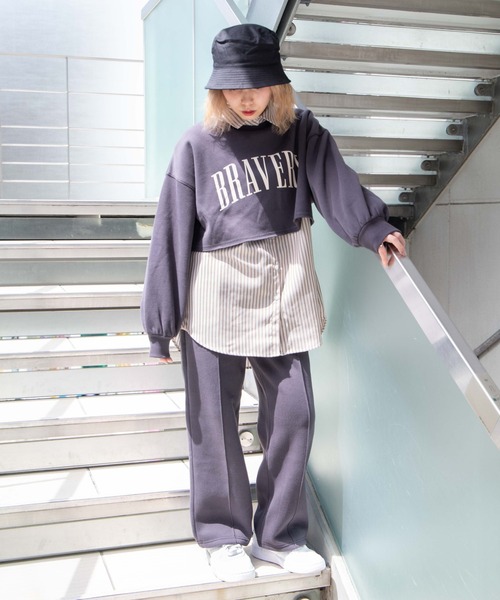 DuKKah（デュカ）の「Dukkah/ボリュームスリーブショートスウェット（スウェット・レディース・杢グレー/スミクロ/オートミール/ホワイト/グリーン/ブラック系その他・X-SMALL）」の22枚目の写真