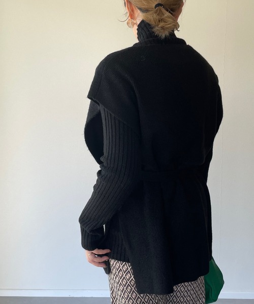 y/m by misato（イムバイミサト）の「杢ストレッチ糸アンサンブルベストセット（ニット/セーター・レディース・アイボリー/グレイッシュベージュ/ブラック・FREE）」の18枚目の写真