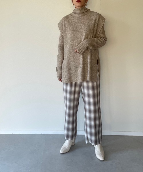 y/m by misato（イムバイミサト）の「杢ストレッチ糸アンサンブルベストセット（ニット/セーター・レディース・アイボリー/グレイッシュベージュ/ブラック・FREE）」の11枚目の写真