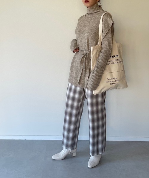 y/m by misato（イムバイミサト）の「杢ストレッチ糸アンサンブルベストセット（ニット/セーター・レディース・アイボリー/グレイッシュベージュ/ブラック・FREE）」の15枚目の写真