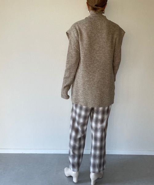 y/m by misato（イムバイミサト）の「杢ストレッチ糸アンサンブルベストセット（ニット/セーター・レディース・アイボリー/グレイッシュベージュ/ブラック・FREE）」の7枚目の写真