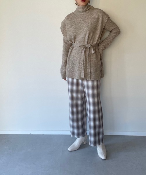 y/m by misato（イムバイミサト）の「杢ストレッチ糸アンサンブルベストセット（ニット/セーター・レディース・アイボリー/グレイッシュベージュ/ブラック・FREE）」の19枚目の写真