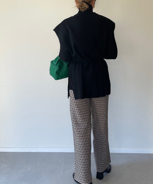 y/m by misato（イムバイミサト）の「杢ストレッチ糸アンサンブルベストセット（ニット/セーター・レディース・アイボリー/グレイッシュベージュ/ブラック・FREE）」の5枚目の写真