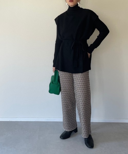 y/m by misato（イムバイミサト）の「杢ストレッチ糸アンサンブルベストセット（ニット/セーター・レディース・アイボリー/グレイッシュベージュ/ブラック・FREE）」の10枚目の写真