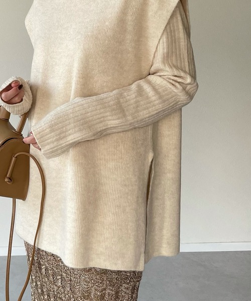 y/m by misato（イムバイミサト）の「杢ストレッチ糸アンサンブルベストセット（ニット/セーター・レディース・アイボリー/グレイッシュベージュ/ブラック・FREE）」の17枚目の写真